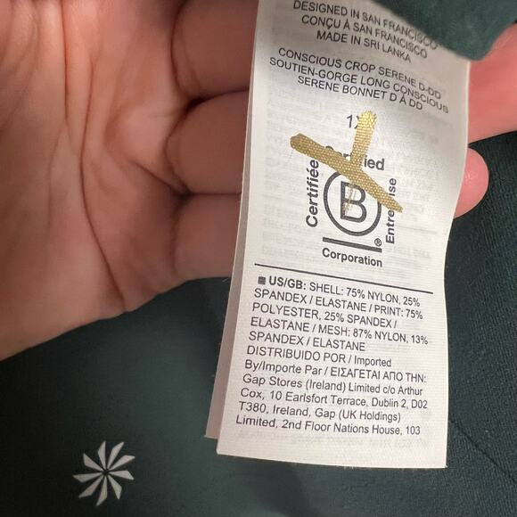 Athleta Conscious Crop Serene Green Camo Sports Bra D-DD Cup Size 1X - Picture 8 of 8